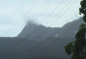 Mt Warning thru power lines