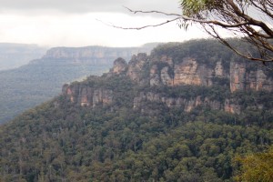 The rear view of the Three Sisters from Gordon Falls Lookout.