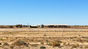 The Birdsville Racecourse from the highway into town